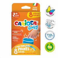 Δακτυλομπογιές Carioca Baby 2+, 8 × 50 ml