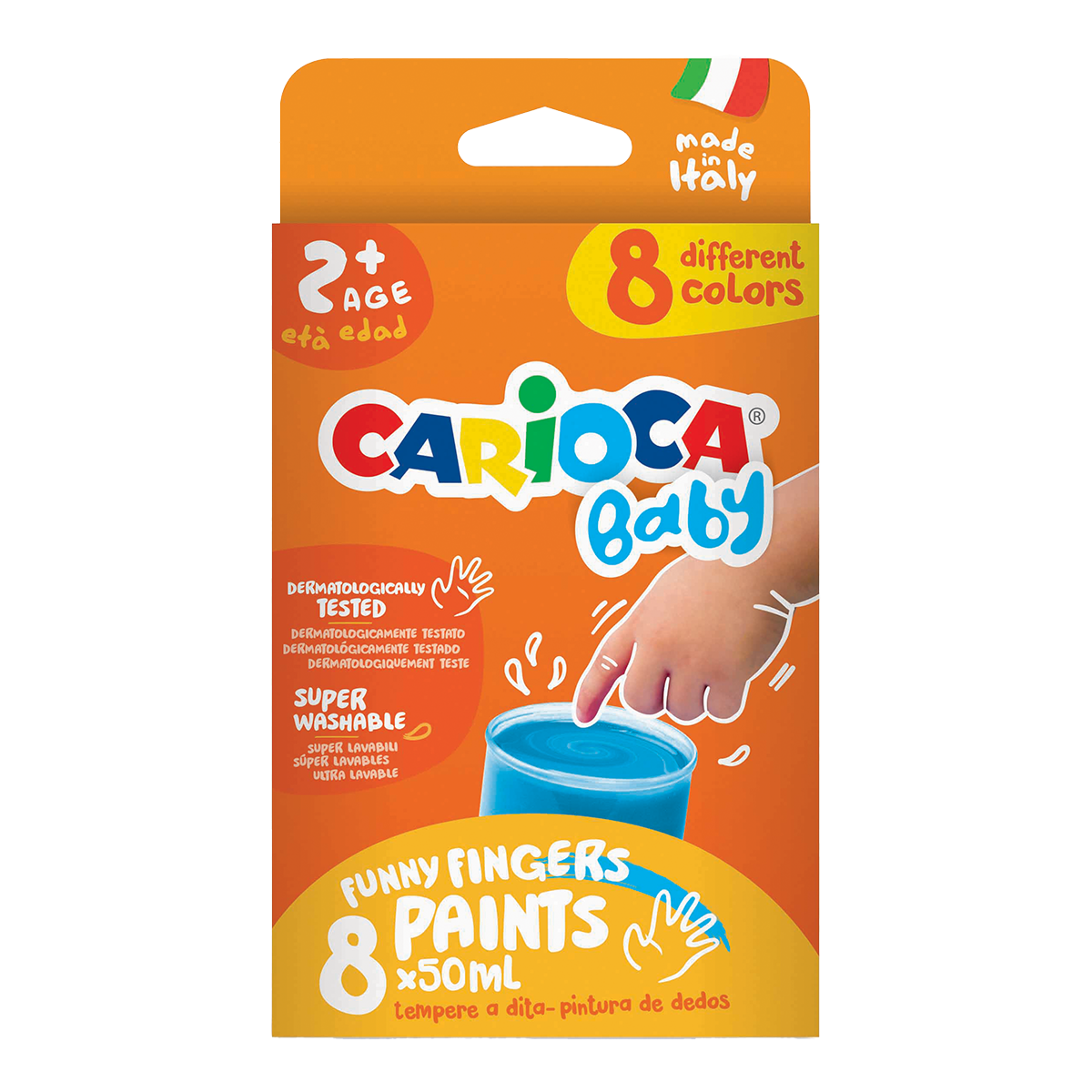 Δακτυλομπογιές Carioca Baby 2+, 8 × 50 ml