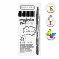 Λεπτοί μαρκαδόροι Carioca Fineliner 0,5 mm – 12 τμχ – μαύρο