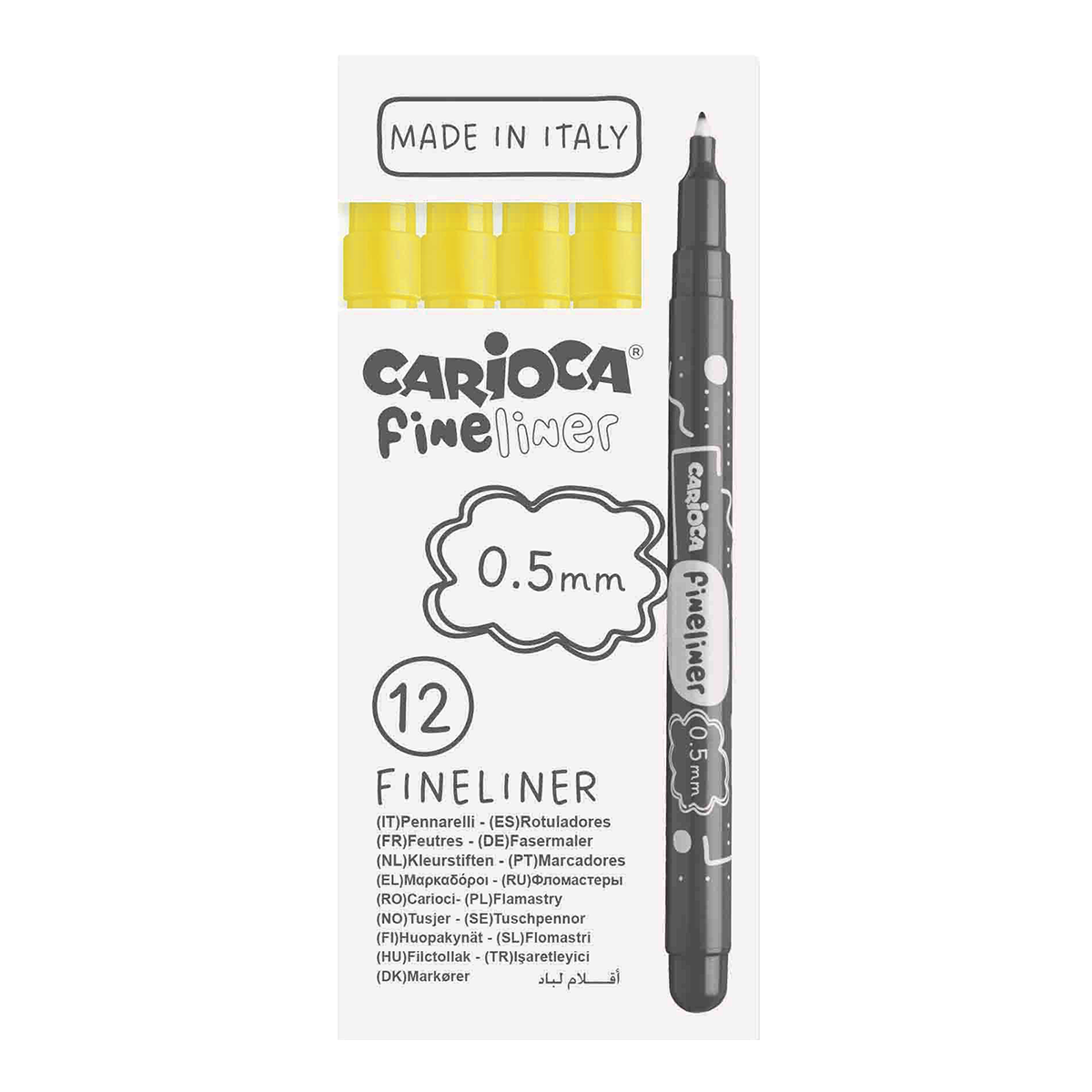 Λεπτοί μαρκαδόροι Carioca Fineliner 0,5 mm – 12 τμχ