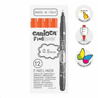 Λεπτοί μαρκαδόροι Carioca Fineliner 0,5 mm – 12 τμχ – πορτοκαλί