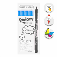 Λεπτοί μαρκαδόροι Carioca Fineliner 0,5 mm – 12 τμχ – ανοιχτό μπλε