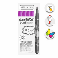 Λεπτοί μαρκαδόροι Carioca Fineliner 0,5 mm – 12 τμχ – μωβ