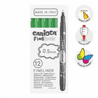 Λεπτοί μαρκαδόροι Carioca Fineliner 0,5 mm – 12 τμχ – πράσινο