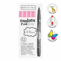 Λεπτοί μαρκαδόροι Carioca Fineliner 0,5 mm – 12 τμχ – σομόν