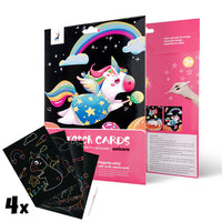 Μαγικός πίνακας με ξυστό για παιδιά - Unicorn - 4 kom