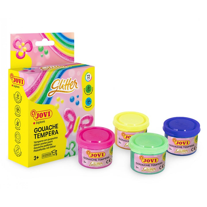 JOVI χρώματα τέμπερας με λάμψη 4x35 ml