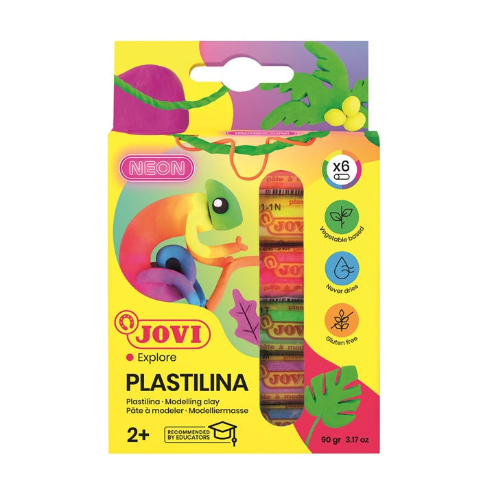 JOVI Πλαστελίνη σε αποχρώσεις νέον 6 x 15 g