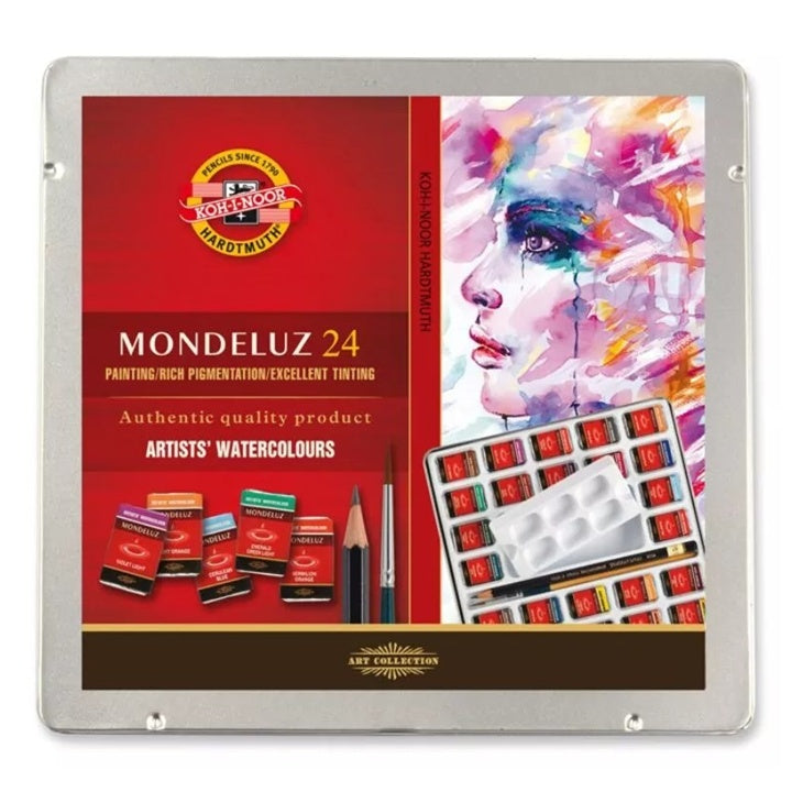 Mondeluz Νερομπογιές σε μεταλλική θήκη / 24 τεμάχια