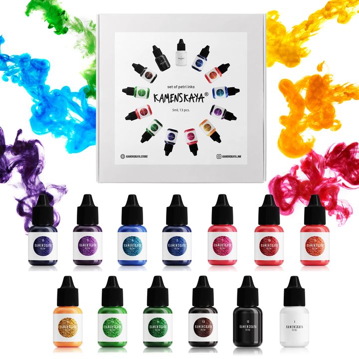 Μίνι σετ PETRI INKS KAMENSKAYA για ρητίνη 13 x 5 ml