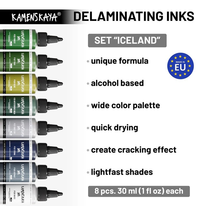 Σετ μελανιών αποκόλλησης KAMENSKAYA 'Iceland' 8x30 ml