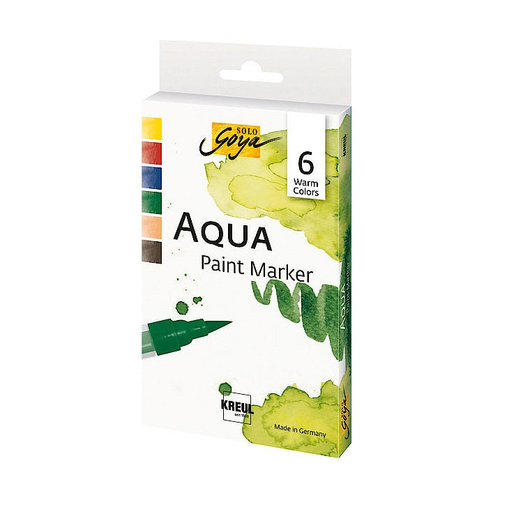 Σετ ακουαρελ μαρκαδοροι Aqua Solo Goya Warm Colors - 6 τεμ
