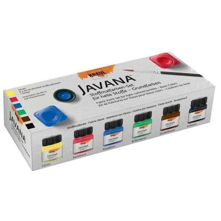 Σετ χρώμα για ανοιχτό ύφασμα JAVANA Basic Colors 6x20ml