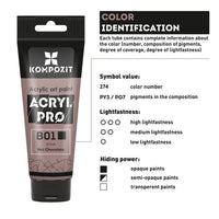 ACRYL PRO Σύνθετο σετ ακρυλικών χρωμάτων παστέλ