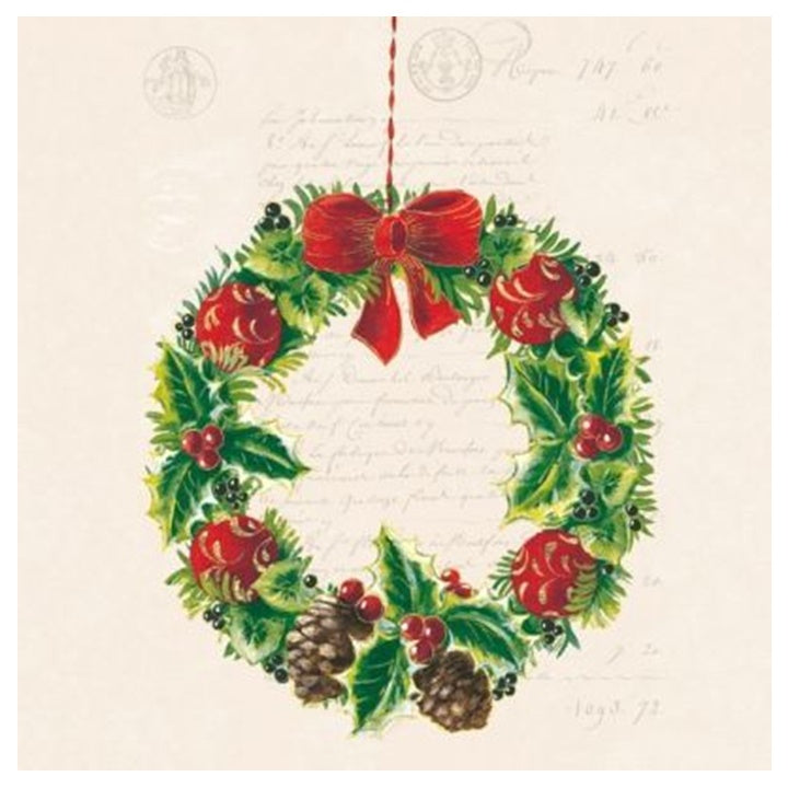 Χαρτοπετσέτες για ντεκουπάζ Christmas Wreath - 1 τεμάχιο