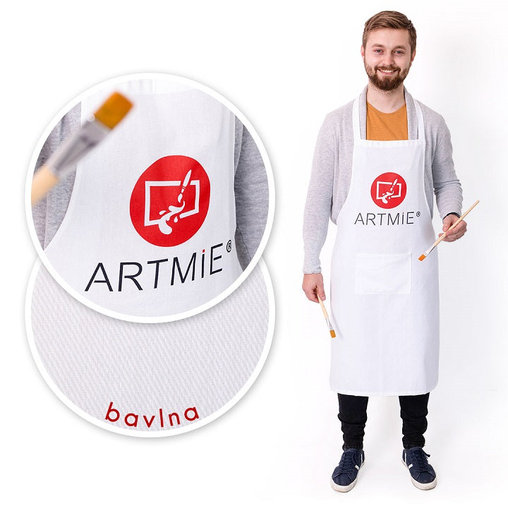 Ποδιά βαμβακερή ARTMIE - άσπρη