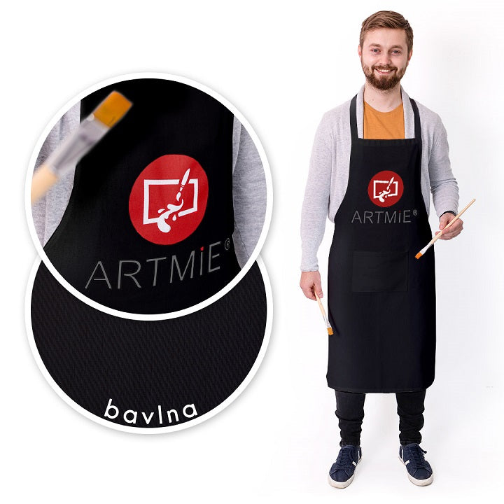 Ποδιά βαμβακερή ARTMIE - μαύρη