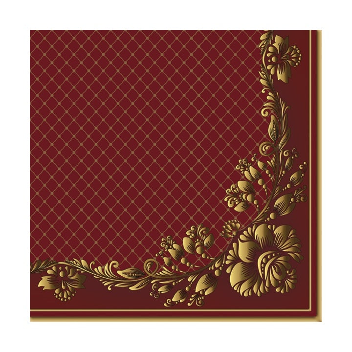 ΕΚΟ Χαρτοπετσέτες για ντεκουπάζ Gold Frame and Net on Crimson - 1 τεμάχιο