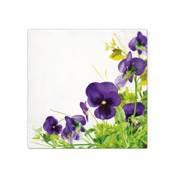 Πετσέτες ντεκουπάζ - Pansies Frame - 1τμχ