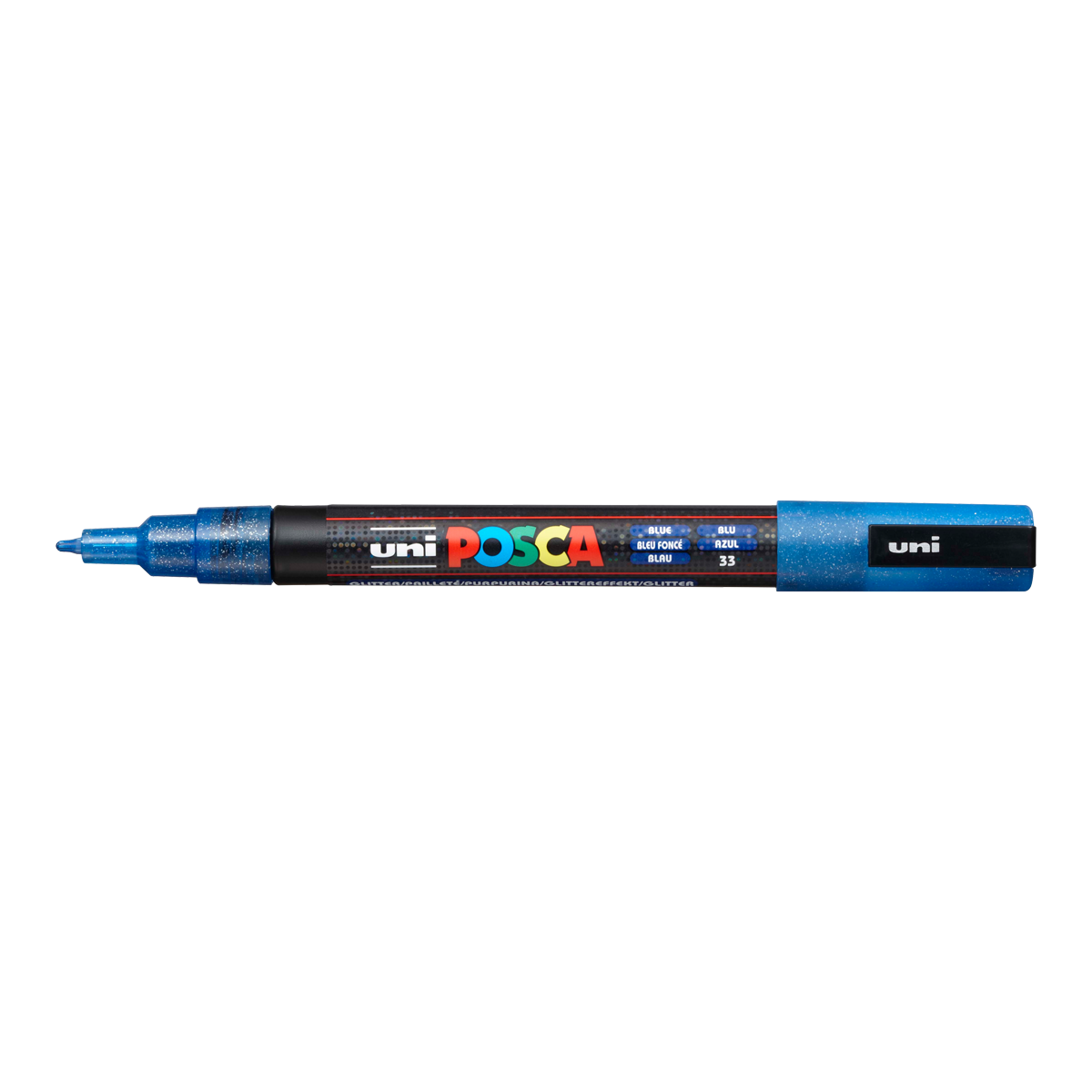 Μαρκαδόρος Posca PC-3ML, 0,9 - 1,3 mm, με glitter – μπλε (L33