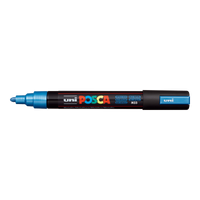 Μαρκαδόρος ακρυλικού Posca PC-5M, 1,8 – 2,5 mm, μεταλλικό μπλε (M33)