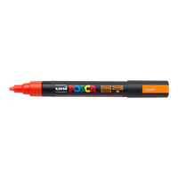 Ακρυλικός Μαρκαδόρος Posca PC-5M, 1,8 – 2,5 mm, Φωσφοριζέ Πορτοκαλί (F4)