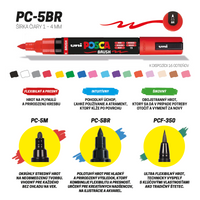 Μαρκαδόρος Posca PC-5BR, 1 - 4 mm, κίτρινο