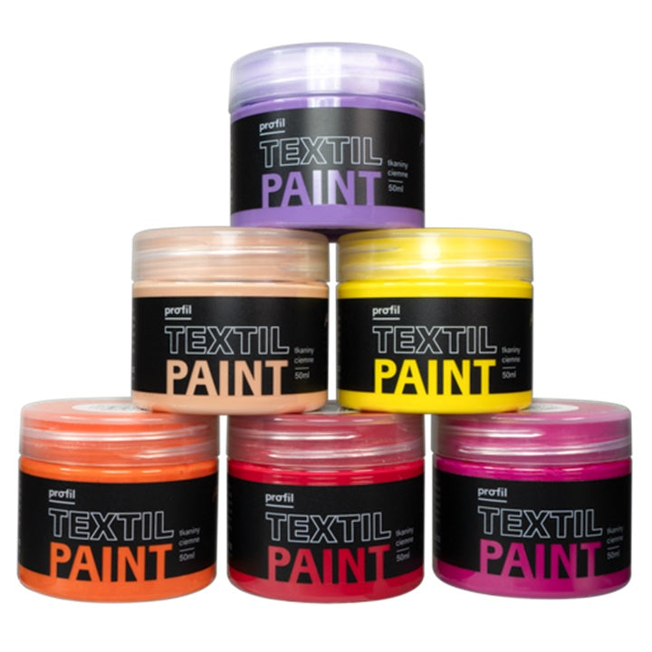Σετ χρωμάτων για σκούρα υφάσματα Profil - SUNSET BOULEVARD 6 x 50 ml