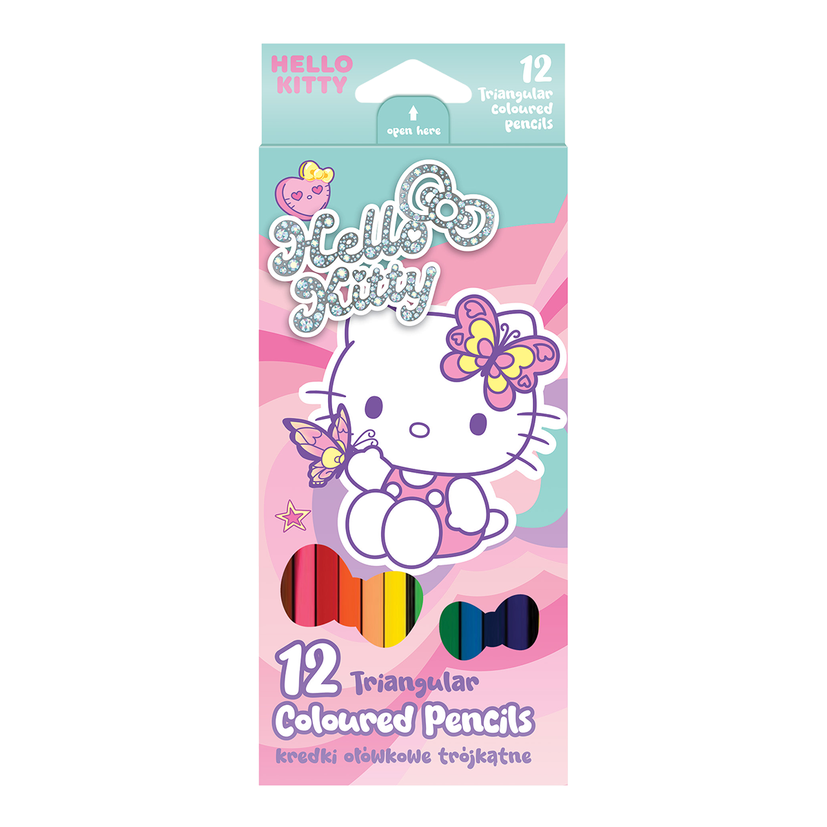 Τριγωνικές ξυλομπογιές Colorino Hello Kitty - 12 χρώματα