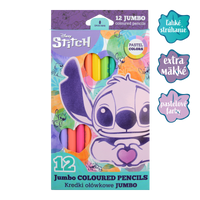 Τριγωνικές ξυλομπογιές Colorino JUMBO Stitch Pastel, 12 παστέλ χρώματα