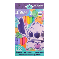 Τριγωνικές ξυλομπογιές Colorino JUMBO Stitch Pastel, 12 παστέλ χρώματα