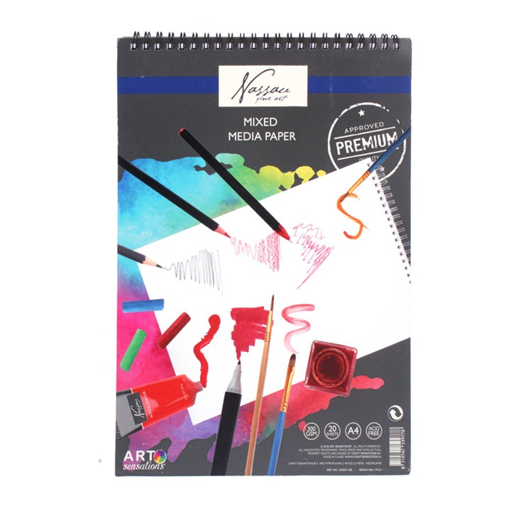 Μπλοκ χαρτί Mixed Media Nassau Fine Art A4 – 20 φύλλα