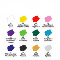 ROSA Ακρυλικά χρώματα για υφάσματα 12x20 ml
