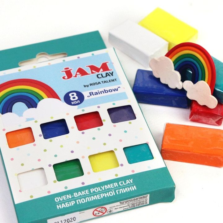 Πηλός πολυμερούς Rosa Talent - σετ Rainbow 8 x 20 g