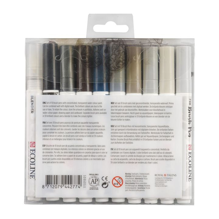 Στυλό ακουαρέλας Ecoline Brush Pen Greys