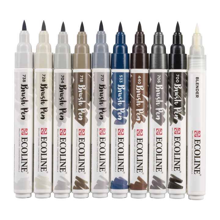 Στυλό ακουαρέλας Ecoline Brush Pen Greys