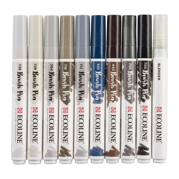 Στυλό ακουαρέλας Ecoline Brush Pen Greys
