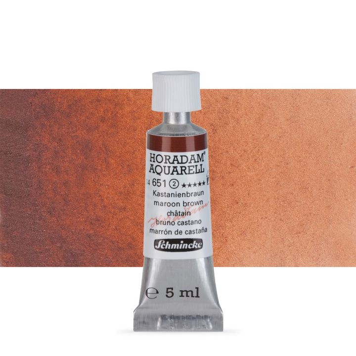 Χρώματα ακουαρέλας Schmincke Horadam σε σωληνάριο 5 ml – 651 Maroon Brown
