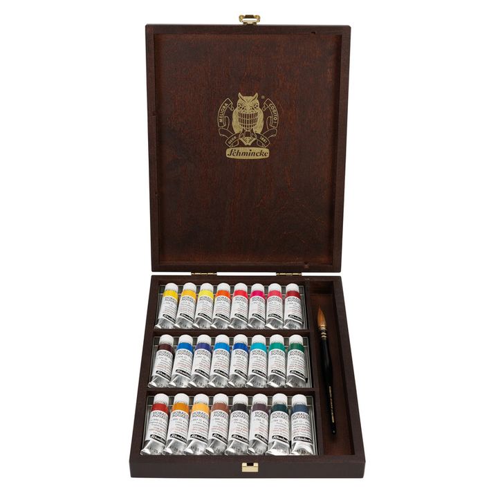 Υδατογραφίες Schmincke HORADAM σε ξύλινο κουτί 24x15ml