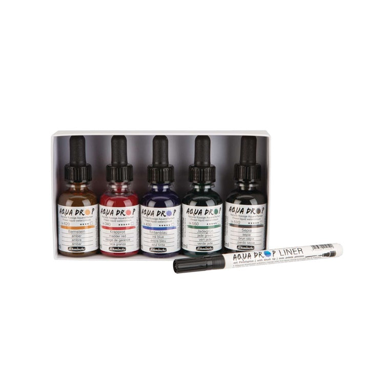 Χρώματα ακουαρέλας Schmincke AQUA DROP - σετ 5 x 30 ml liner