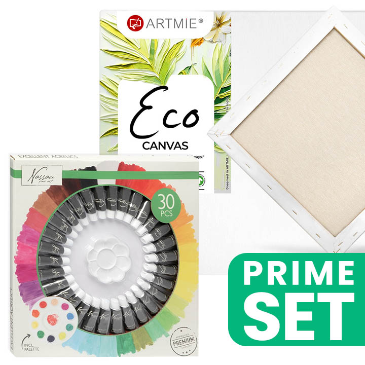 Σετ ακρυλικών χρωμάτων Nassau και καμβάς ARTMIE Eco 30x30