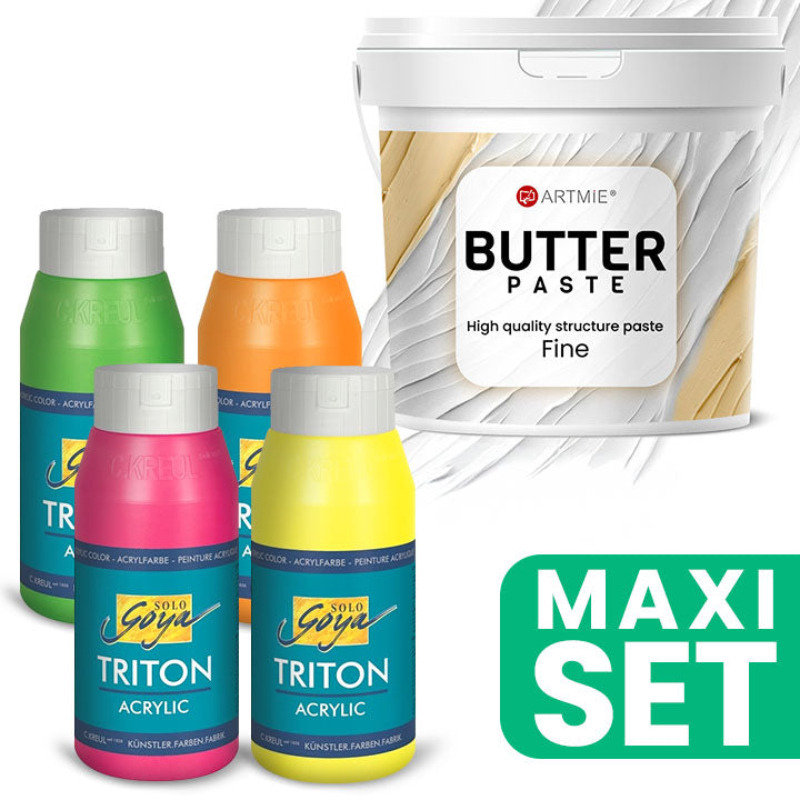 Σετ ακρυλικών χρωμάτων ARTMIE Butter 3D Paste και TRITON - Φωσφορίζουσες αποχρώσεις