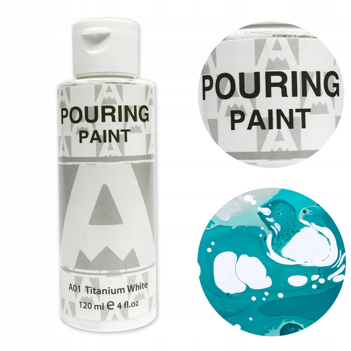 Akrilna boja za pouring Phoenix Aureuo 120 ml – titan bijela