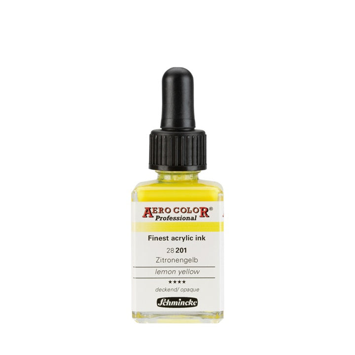Ακρυλικό μελάνι Schmincke AERO COLOR Professional Standard 28 ml – 201 Λεμόνι Κίτρινο