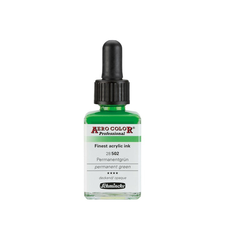 Ακρυλικό μελάνι Schmincke AERO COLOR Professional Standard 28 ml – 502 Μόνιμο Πράσινο