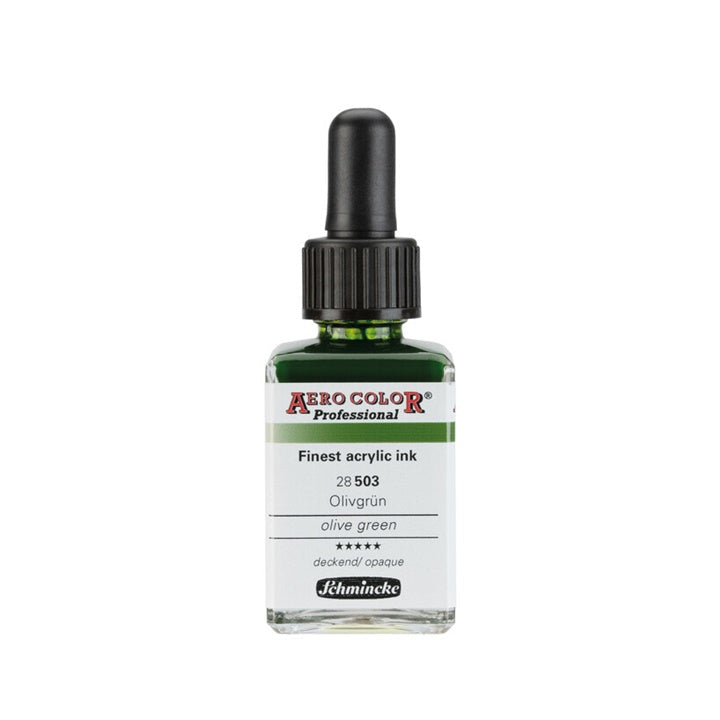 Ακρυλικό μελάνι Schmincke AERO COLOR Professional Standard 28 ml – 503 Ελαιοχρωματικό Πράσινο