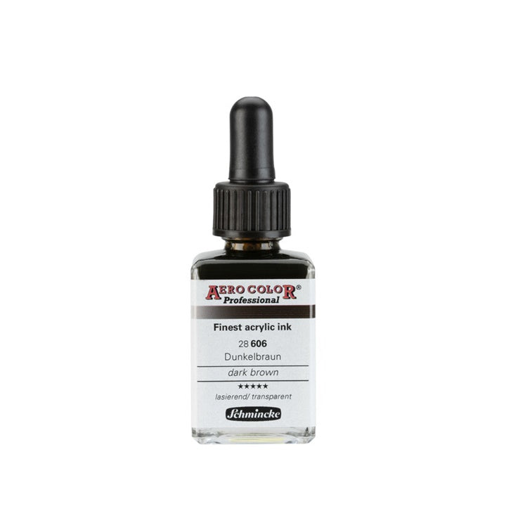 Ακρυλικό μελάνι Schmincke AERO COLOR Professional Standard 28 ml – 606 Σκούρο Καφέ