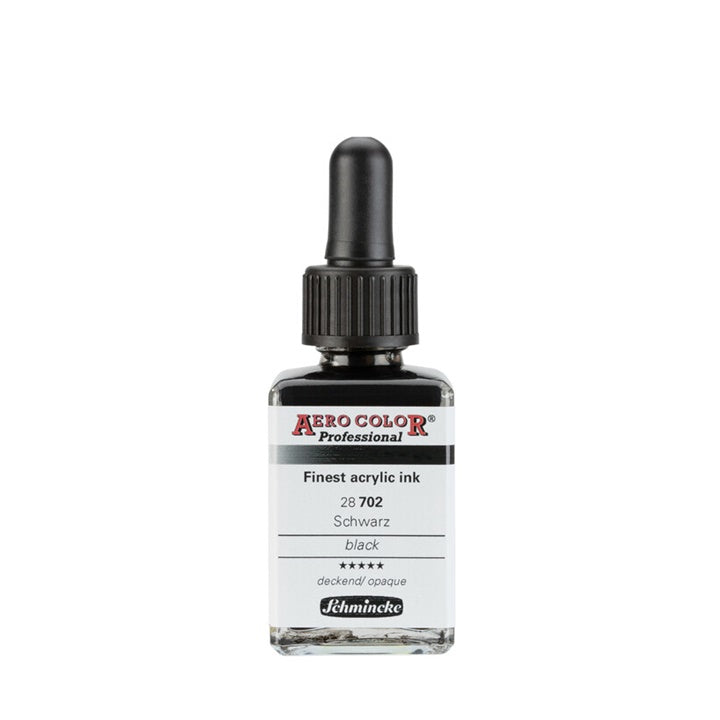 Ακρυλικό μελάνι Schmincke AERO COLOR Professional Standard 28 ml – 702 Μαύρο