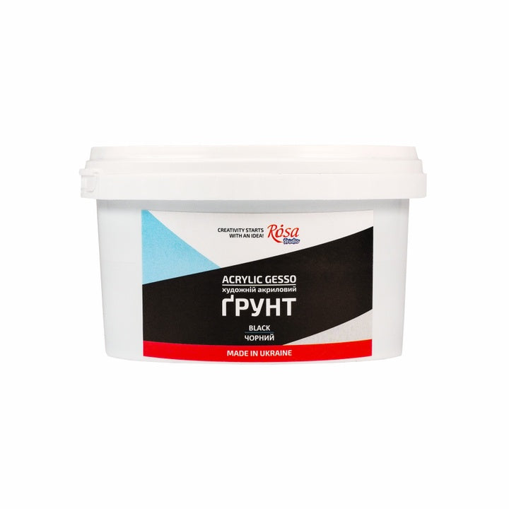 Ακρυλικό Gesso μαύρο ROSA Studio για προετοιμασία επιφανειών