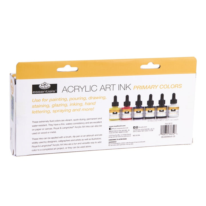Ακρυλικό μελάνι Royal & Langnickel βασικά χρώματα 6 x 30 ml